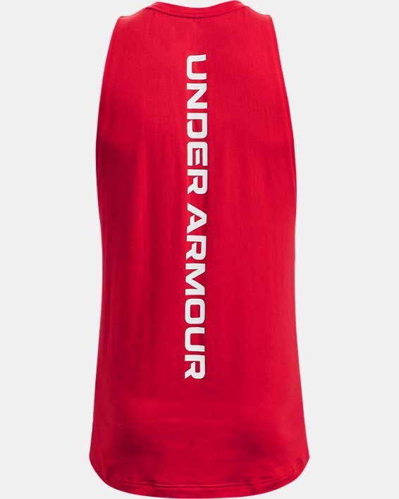 Camiseta sin mangas de algodón UA Baseline para hombre, Red, pdpMainDesktop image number 5